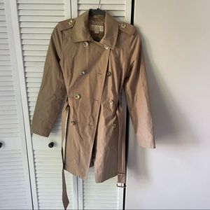 Michael Kors Tan Rain Jacket with Hood